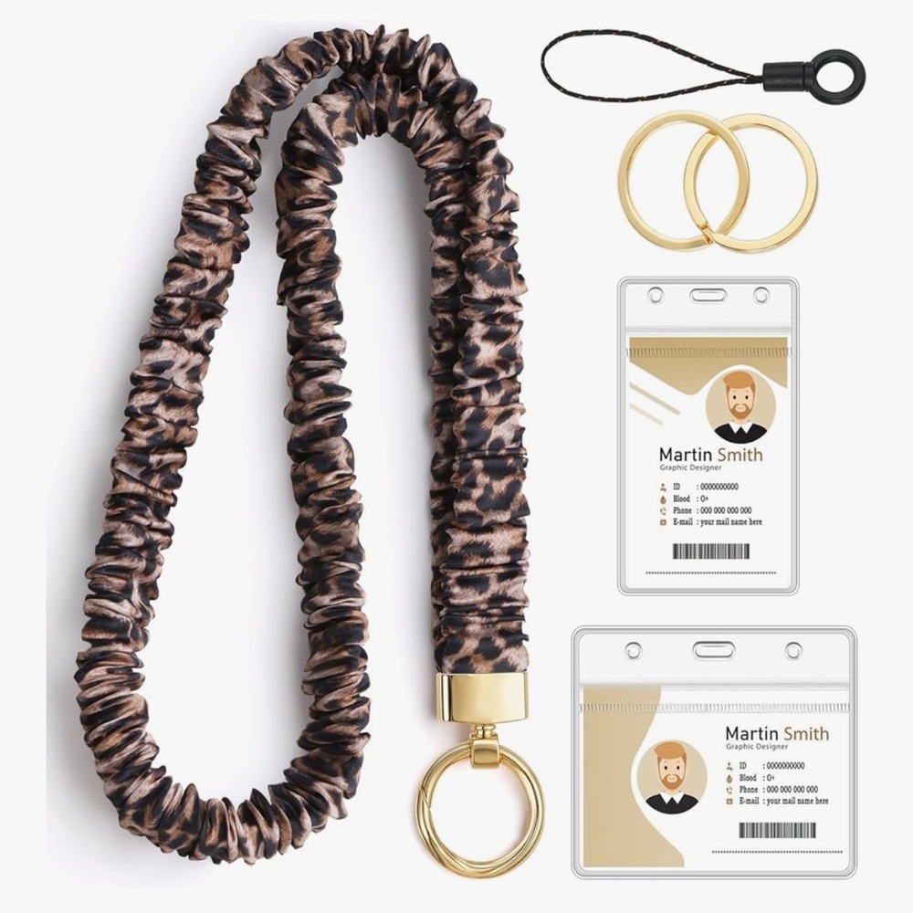 🆕 Scrunchie Lanyards for ID Badges Neck Lanyard for Keys Retractable - Picture 1 of 5